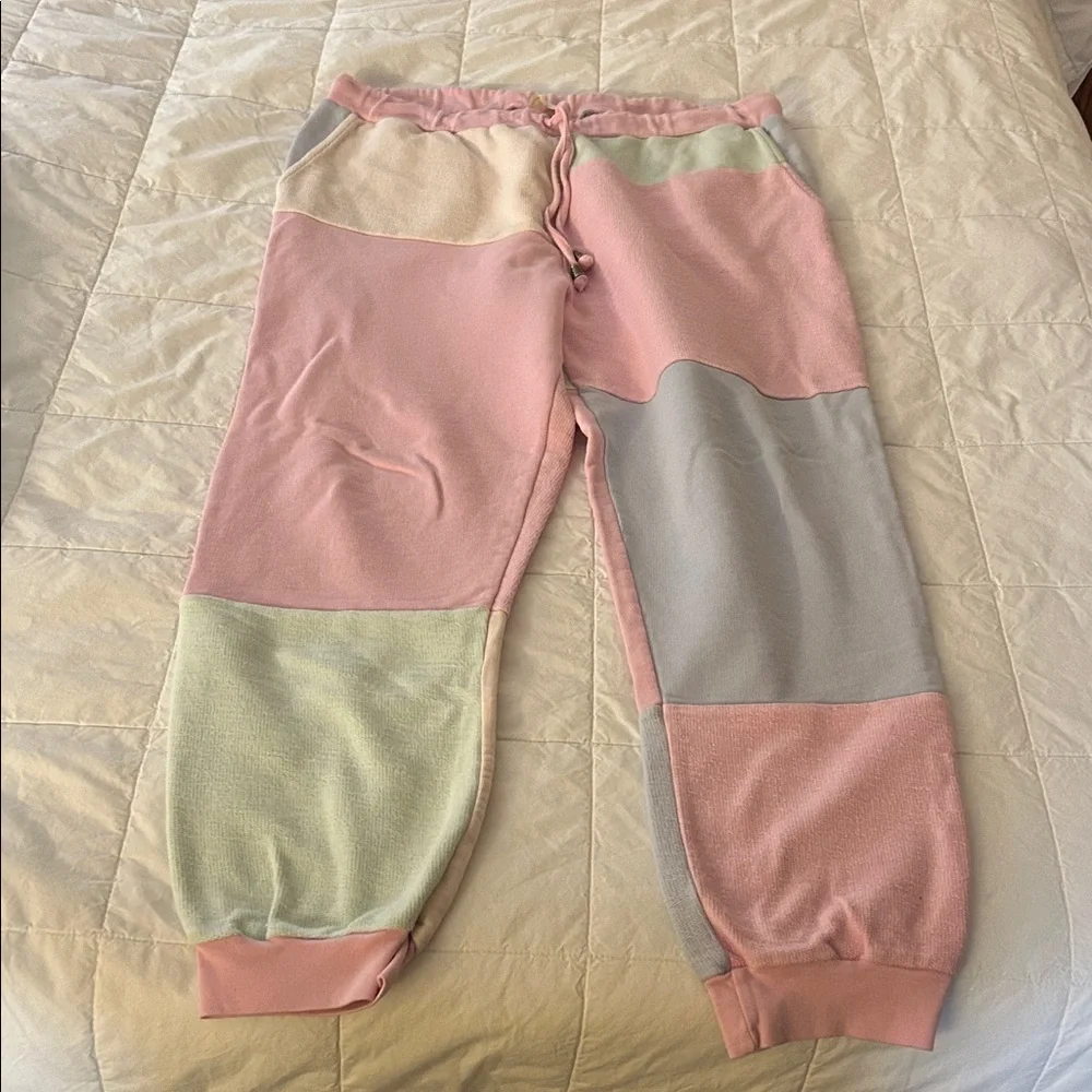 LoveShackFancy Patchwork Joggers - Picture 1 of 7